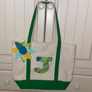 BRAND NEW Extra large custom made J canvas tote